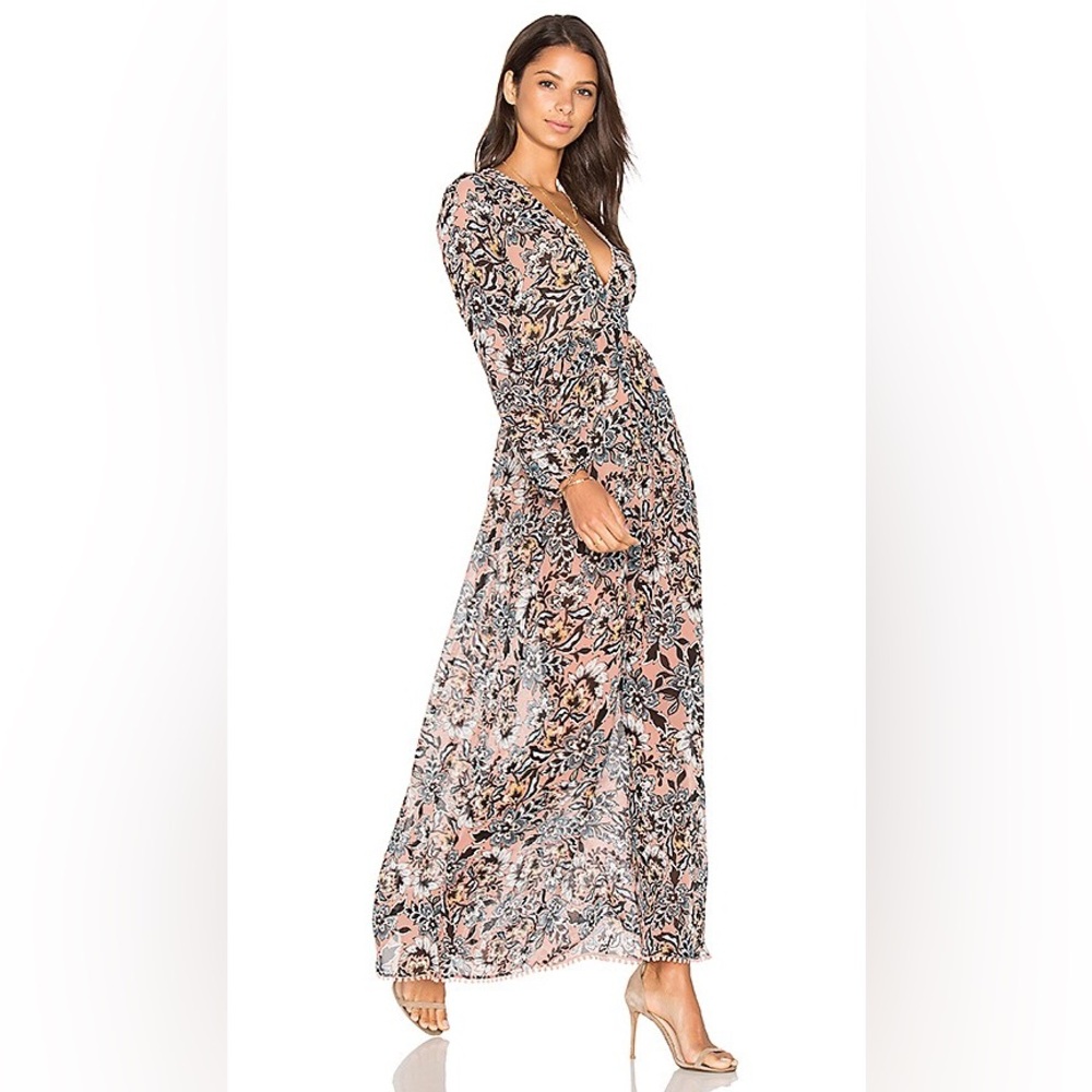 NWOT For Love & Lemons Gracie Maxi Dress in Nude Floral